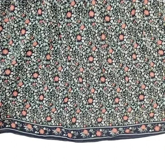 Max Studio Women's Black Floral Poly Chiffon Lined Gathered Waist Skirt NEW - Picture 4 of 10